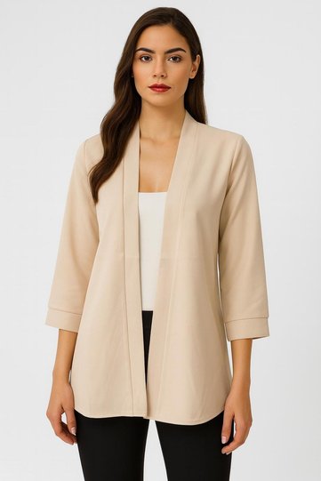 Women's Beige Blazer Jacket – Stylish and Modern Design