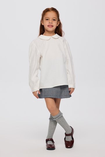 Girl's Baby Collar Ecru Blouse