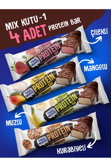 50 gram Protein Bar 4-Piece Mixed Trial Package 50 gr X4 Pieces Trio Move