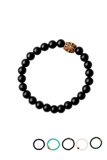 Unisex Bileklik 8 mm Cam Taşlı Boncuk Kadın Erkek Bileklik Elastik İpli
