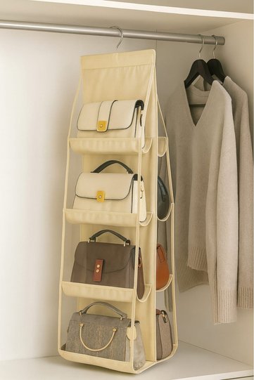 8-Pocket Wardrobe Bag and Shoe Organizer Cream 110X37