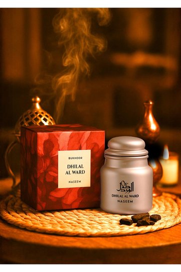 BUKHOOR DHILAL AL WARD – Arabic Bakhoor Incense 40g – Rich Floral & Woody Scent with Saffron, Ro