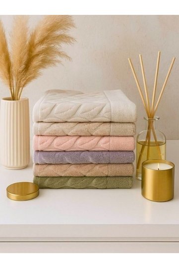 100% Cotton Hand and Face Towel 50X90 cm Set of 6 – Soft, Absorbent and Durable