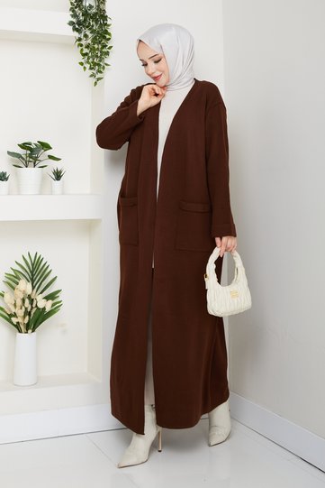 Women's Steel Mesh Pocket Long Knit Cardigan