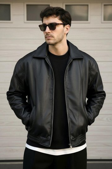 Oversize Comfortable Fit Leather Jacket