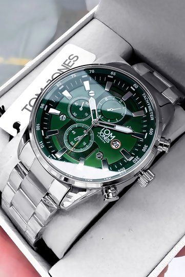 Original Gift Men's Wristwatch with Calendar Silver Color Steel Strap 3 Atm Water Resistant Tje4156C8