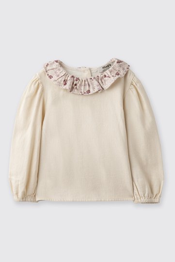 Baby Girl Ruffled Collar Ecru Blouse