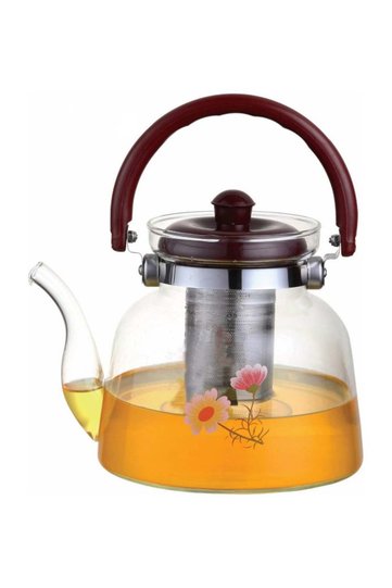 Glass Tea Kettle 1500ml with Removable Infuser, Borosilicate, BPA-Free