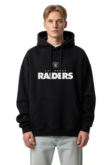 Nfl Raiders Black Oversize Hooded Sweatshirt