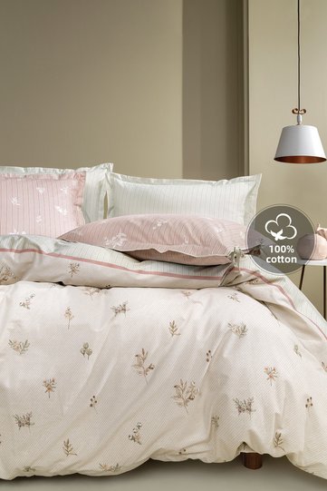 Teny Double Ranforce Duvet Cover Set - Beige