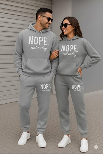 Dear Lover Combination'Nope Not Today' Printed Tracksuit Set (2 Sets of 4 Pieces) Oversized Tracksuit