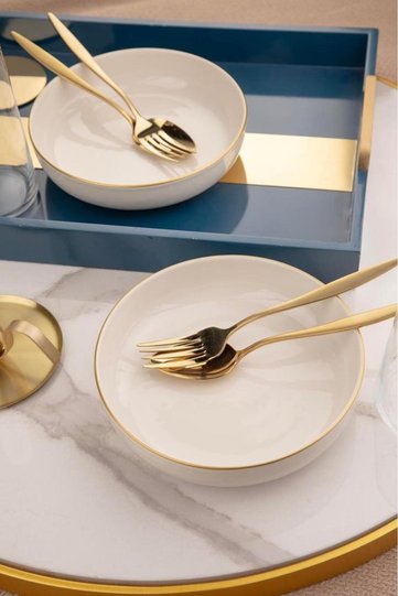 Moderna Set of 2 20 cm Bowl Gold Mesh