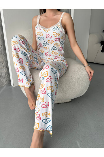 Women's Rope Strap Bow Detailed Pajama Set