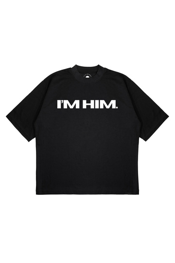 Unisex Oversized Im Him Printed Boxy Fit Thick Fabric T-Shirt