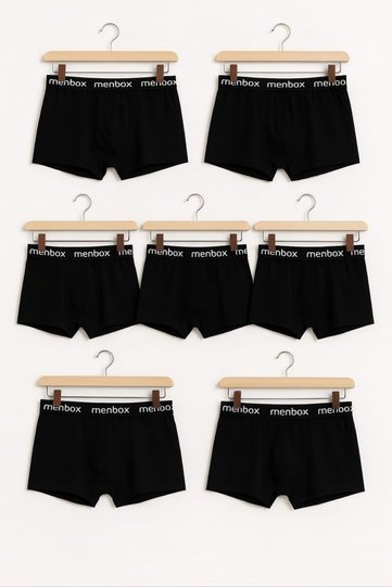 7-Piece Men’s Black Boxer Briefs – Cotton Stretch, Comfortable Underwear