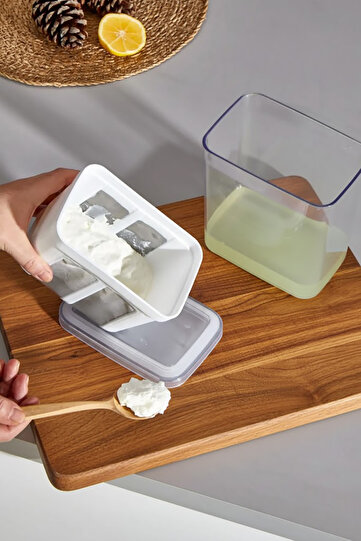Yogurt Making Apparatus 2200 ml - Yogurt Strainer with Stainless Steel Filter and Silicone Cover