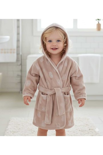 Outlet Product Hooded Cotton Bath Towel Bathrobe for Girls and Boys Patterned /Pink