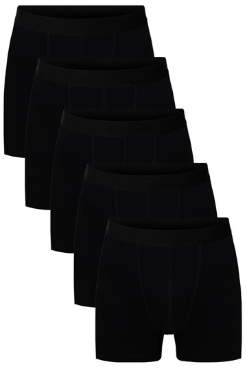 Men's Black Plain Lycra Boxer Shorts Pack of 5