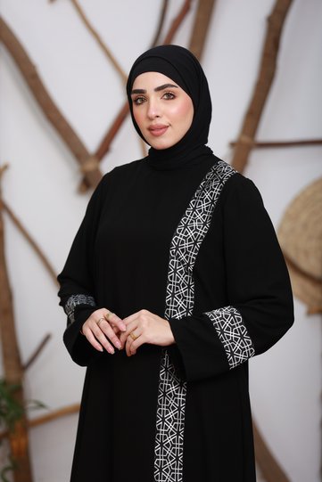عباية موديل الياسمين لاطلالة مميزة مناسبة للخروجات ولاداء العمرة بدون الطرحة