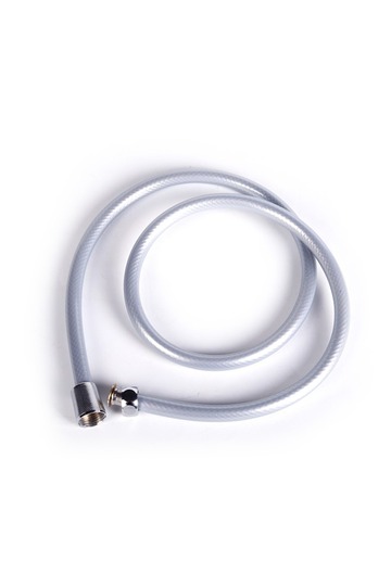 Plastic Hose 1.2m Silver - Flexible Bathroom & Garden Water Hose