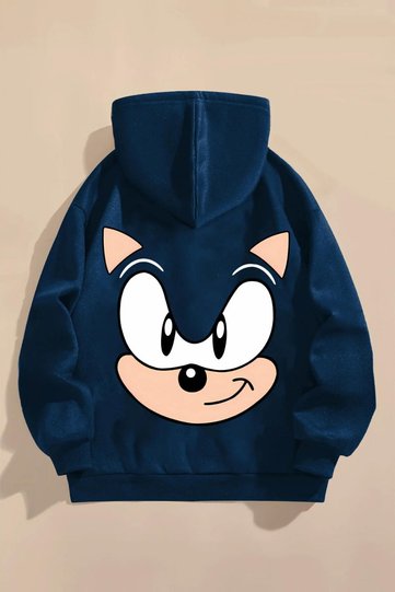 Children's Sonic Printed Hooded Sweatshirt Hoodie