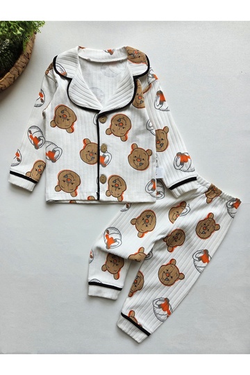 100% Cotton Long Sleeve Buttoned Seasonal Baby Kids Pajamas