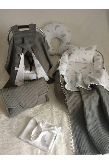 100% Cotton 10-Piece Smoked Babynest Set (Set Contents Are Available in the Description)