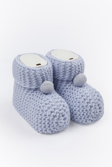 Baby Booties Knitwear 0/6 Months with Pompom
