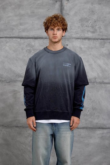 Men's Sweatshirt Kolu Alev Black Oversize Printed