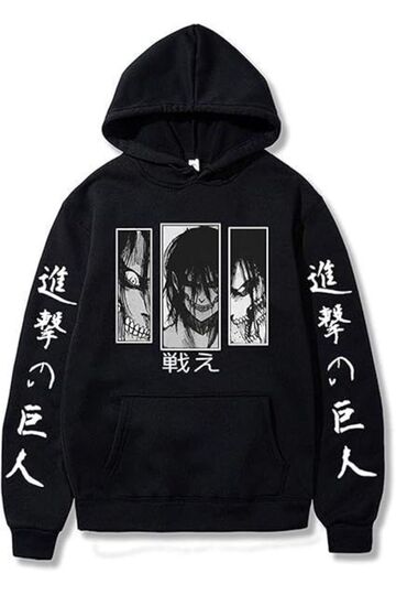 Eren Yeager from Attack on Titan Anime Manga Printed 3 Thread Quality Hooded Sweatshirt