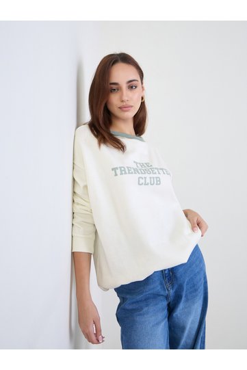 Off-White Longline Slogan Sweatshirt