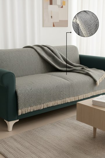 Cotton Sofa Cover 170x210 cm Single & Triple Sofa, Sofa Bed and Armchair Modern Striped Washable