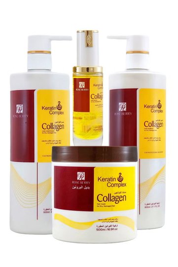 Collagen hair shampoo with keratin complex + collagen hair conditioner + collagen hair mask + collagen serum