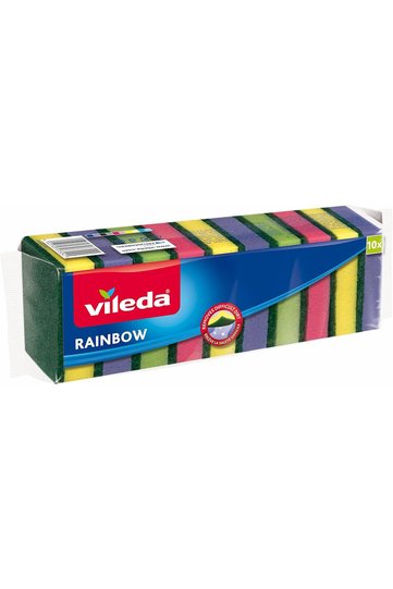 Rainbow Medium Foam Sponge Scourer, 10 Pcs, Multi Colours