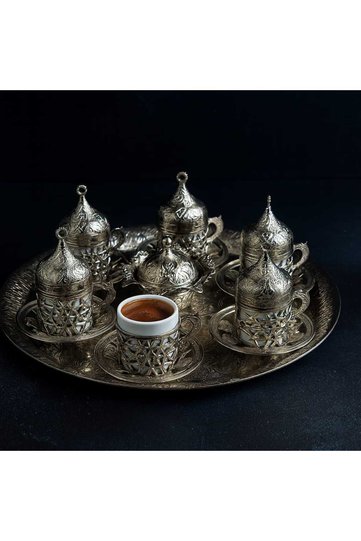 Silver Plated 6-Person Coffee Cup Set