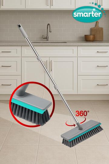 Practical Surface Brush with Rotating Head Squeegee Bathroom Kitchen Tile Balcony