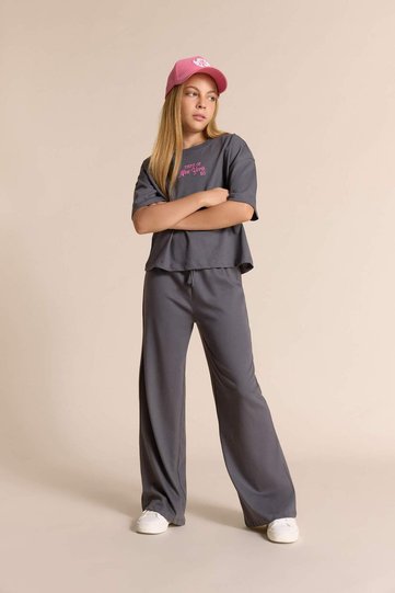 Girl's 2-Piece Suit Short Sleeve Printed T-Shirt Sweatpants F5035A825Au