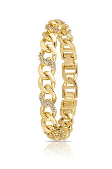 Ring Chain Model Women's Bracelet Gold Color Blk-M7046-S