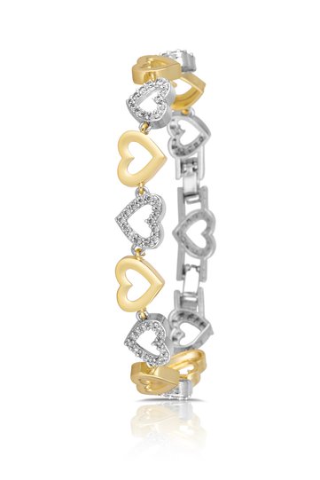 Heart Women's Bracelet Gold Silver Color Blk-M7045-K