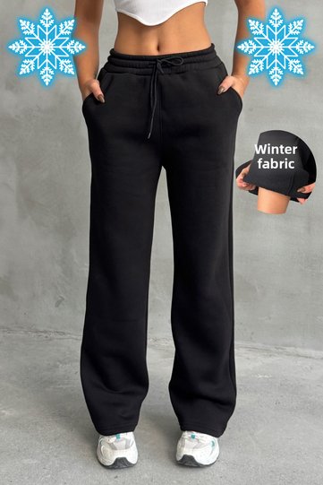 Women's Winter 3-Thread Fleece Lined Baggy Sweatpants