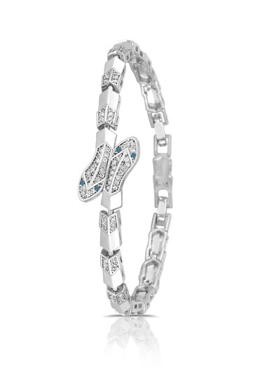 Snake Women's Bracelet Silver Color Blk-M7048-G