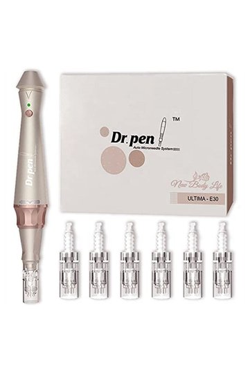 Dr. Pen Ultima E30 Microneedling Pen - 6 Cartridges (3x12-pin, 3x36-pin)