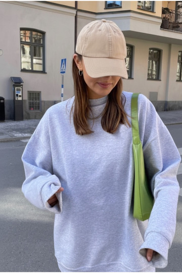 Women's Beige Basic Adjustable Baseball Cap with Velcro Back