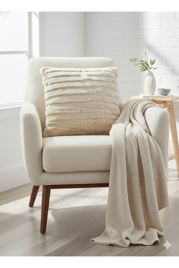 Cappadocia Rabbit Fur, Soft, Double-Sided, Warm Throw Pillow Cover with Hidden Zipper 40X40