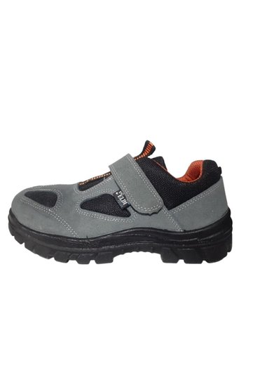 Eldi power men's grey-orange steel toe suede work safety shoes eldi320-999