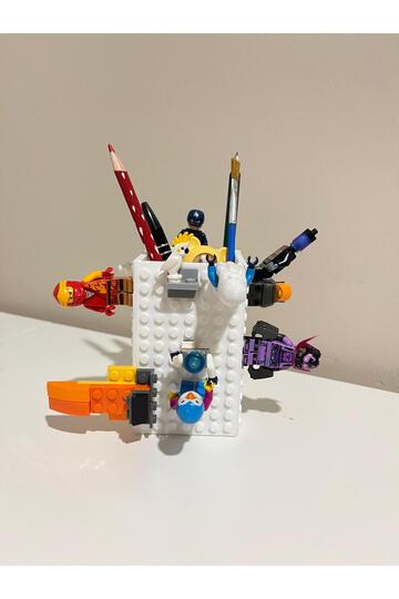 Lego Compatible Desk Top Pen Holder – Study Desk Organizer Lego Block Stand