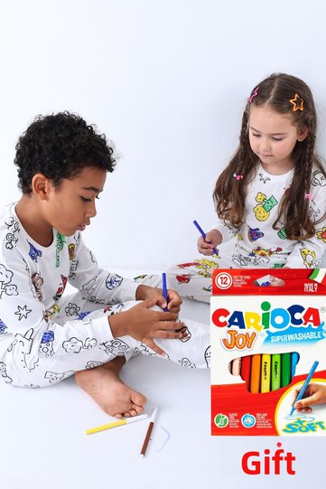 Children's Pajamas Set Can Be Painted with the Most Cute Figures Custom Pencil (12 Pieces Pencil Set Gift)