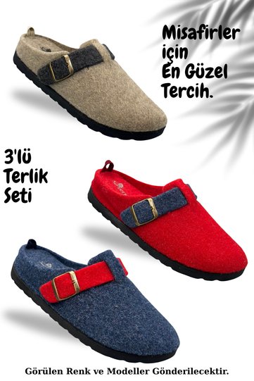 Women's House Slippers – Set of 3 Poly Sole Lightweight Sole Warm House Slippers