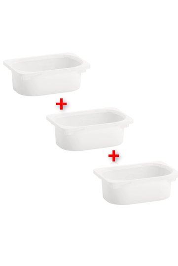 Qui̇ck 3 Plastic Storage Box 20X30X10 cm Set of 3 Organizer Box White Color Organizer
