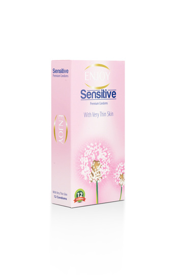 Sensitive Premium Condoms 12 pcs | Ultra-Thin, Skin-Friendly, Comfortable Fit for Men